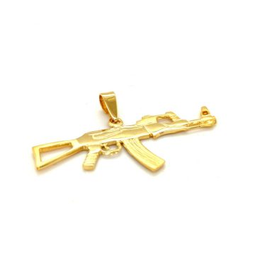 Ανδρικό μενταγιόν όπλο με μαύρο κορδόνι -χρυσός Κ14 (585°)-