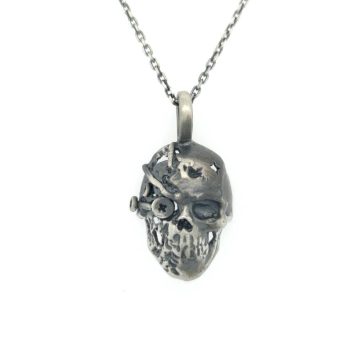 Men’s necklace skull, Silver (925°) with oxidation