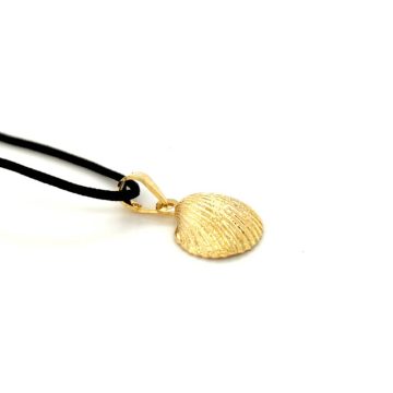 Pendant shell, with black cord-Gold K14 (585°)