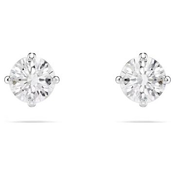SWAROVSKI Earrings with carafe Attract Round cut, White, Rhodium plating, 5408436