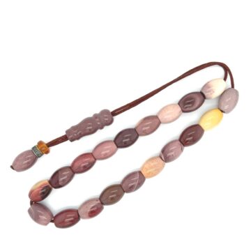 Kombolois Mookiate Jasper, Oval bead, 19 beads