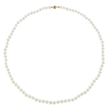 Women’s necklace with white pearls 4,5 – 5 mm ​​and gold clasp K14 (585°)