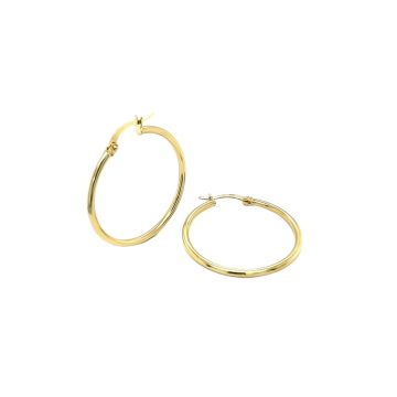 Earrings hoops, gold K14 (585°), 2 mm