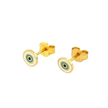 Earrings with an evil eye, gold-plated silver (925°)