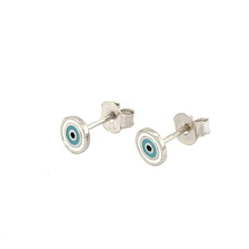 Earrings with an evil eye, silver (925°)