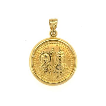 Double-sided Constantine Amulet, K9 gold (375°)