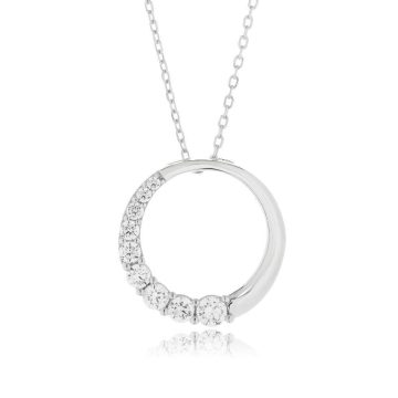 JOOLS Women’s circle necklace with white zircon, silver (925°)