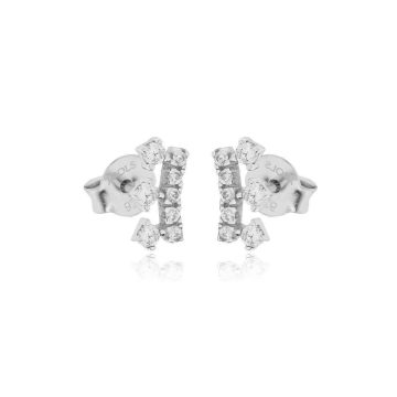 JOOLS Crown earrings with white zircon , silver (925°)