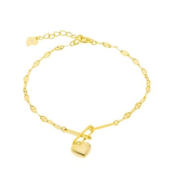 Women’s bracelet with heart, gold plated silver (925°)