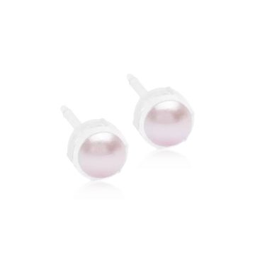 BLOMDAHL Earrings, Medical Plastic, Pearl Light Rose 6mm, 349B