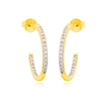 JOOLS Women’s hoop earrings with zircon, gold-plated silver (925°), JD27776-3RY