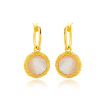 JOOLS ATELIER Women’s earrings with mother-of-pearl stone, gold-plated silver (925°), SE2584-1.2