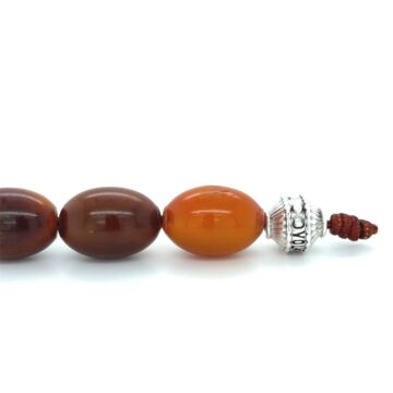 Begleri with oval horn, brown, 6 beads