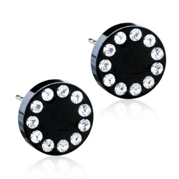 Blomdahl Black Titanium 8mm Brilliance Puck Crystal J 7330981550502 15 1591 01 L