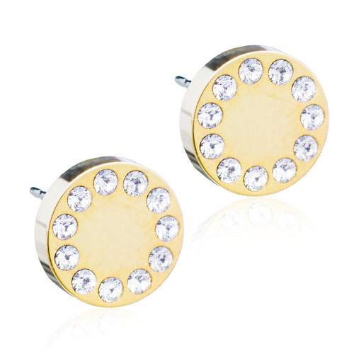 Blomdahl Golden Titanium 8mm Brilliance Puck Crystal J 7330981530238 15 1391 01 L