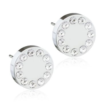 Blomdahl Silver Titanium 8mm Brilliance Puck Crystal J 7330981560075 15 1491 01 L