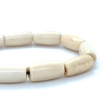 Kombolois camel bone white with tassel, 19 beads