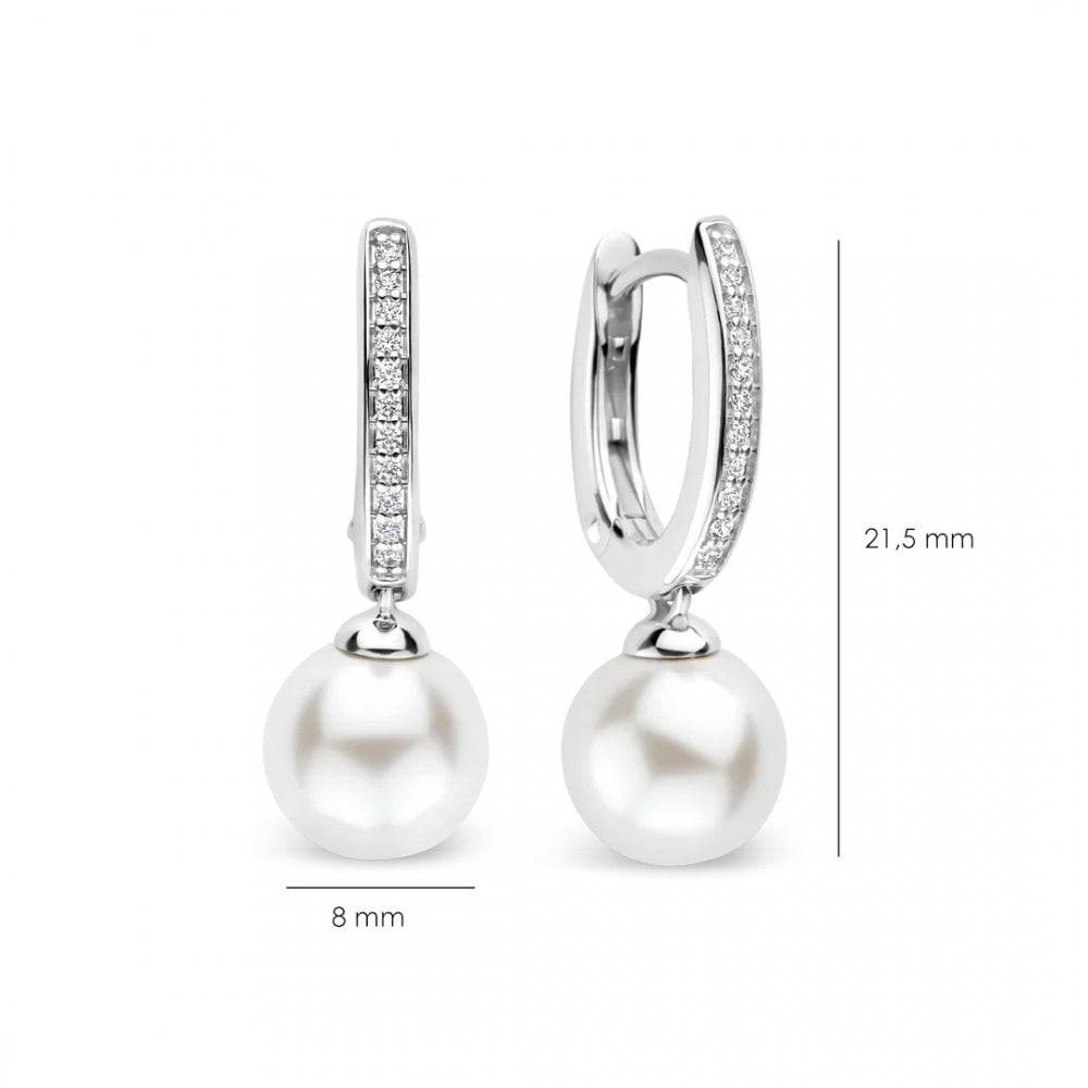 ti sento zirconia pearl hoops silver 78092pw p11806 30983 image ti sento zirconia pearl hoops silver 78092pw p11806 30983 image